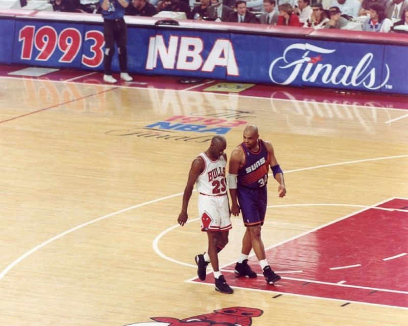 Michael Jordan (left) and Charles Barkley in the 1993 NBA Finals