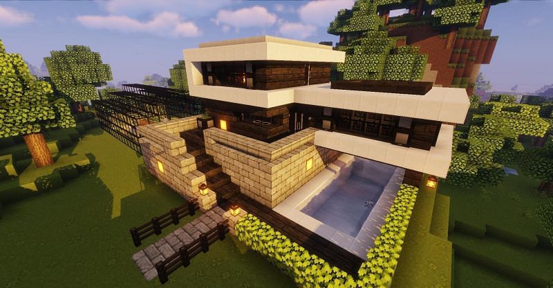 An amazing modern house made by u/Orb_bit (Image via Reddit)