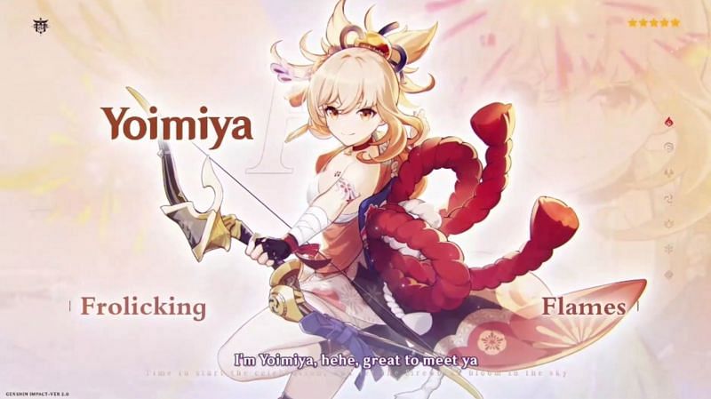 Yoimiya is a Pyro bow character that will be playable in Genshin Impact 2.0 (Image via miHoYo)