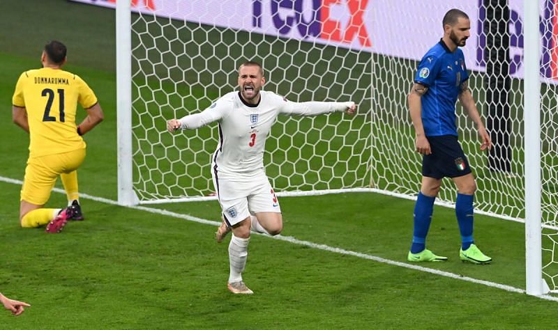 Shaw scored his first England goal in the Euro 2020 final