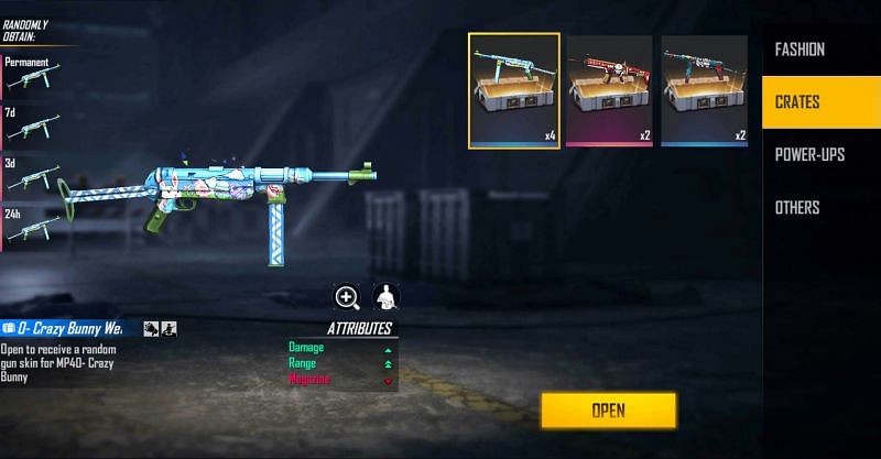 Numerous weapon loot crate are up for grabs (Image via Free Fire)