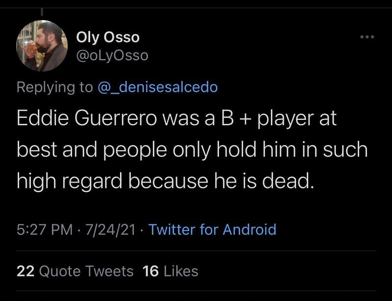 This tweet about Eddie Guerrero has been the topic of discussion lately