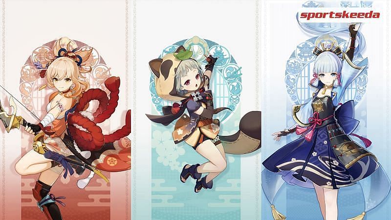 Yoimiya, Sayu, and Ayaka will be playable in the 2.0 update (Image via Sportskeeda)
