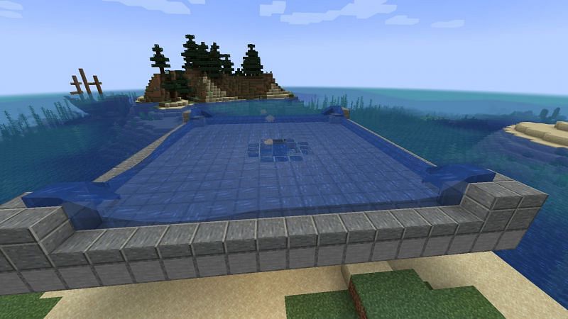 Flowing water platform (Image via Mojang)