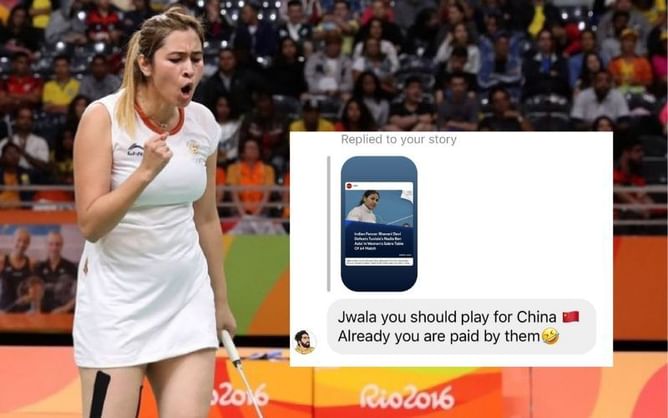 "Play for China": Jwala Gutta receives racist replies while celebrating Bhavani Devi's victory
