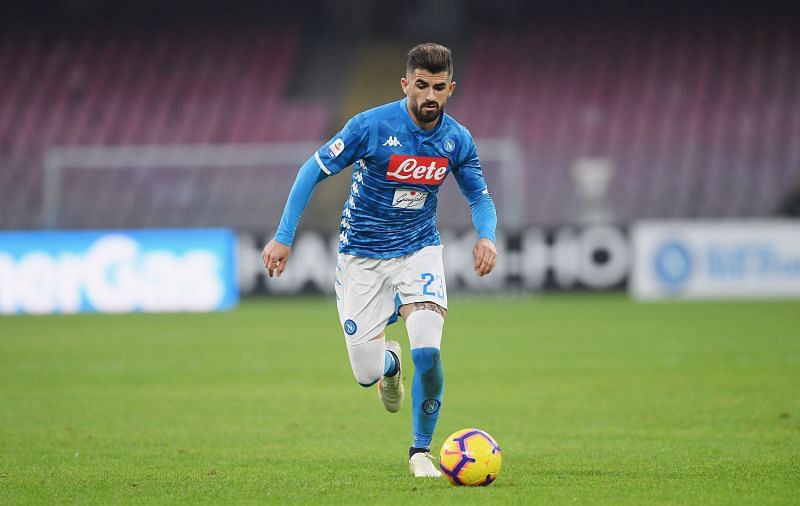 Hysaj in action for Napoli in Serie A