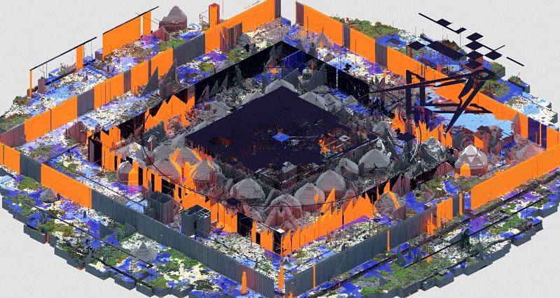 A render of the 2b2t spawn from June 2019 (Image via commons.wikimedia)