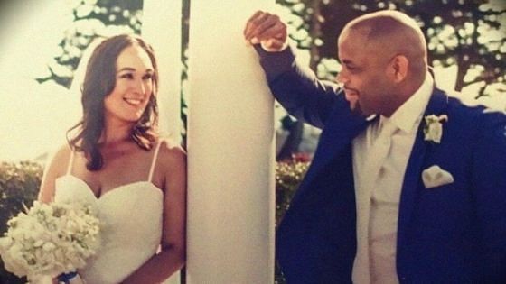 Daniel Cormier with Salina Deleon at their marriage