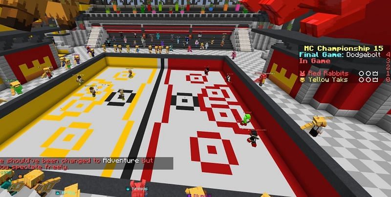 Dodgebolt Arena at the Minecraft Championship 15 (Image via Noxcrew on Twitch)
