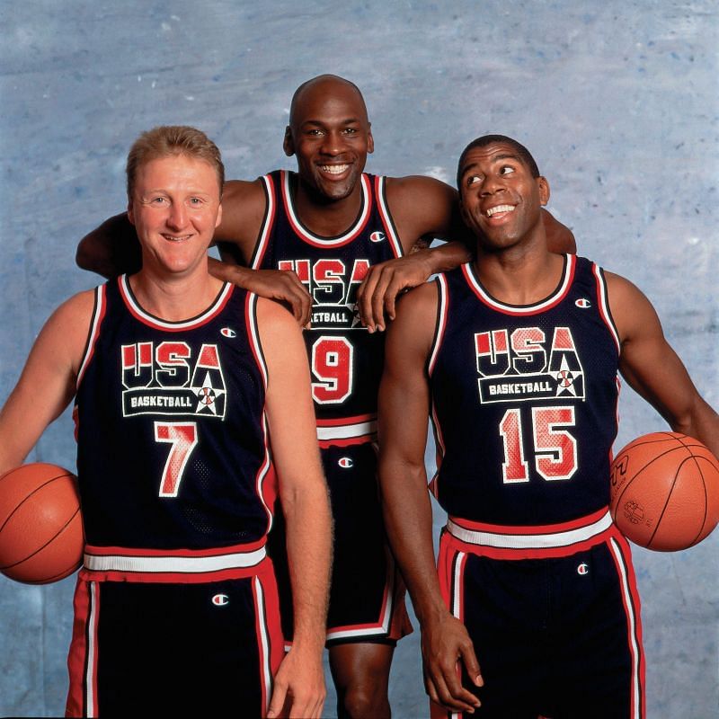 Larry Bird, Michael Jordan and Magic Johnson.
