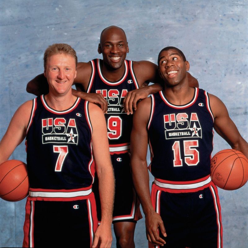 Larry Bird, Michael Jordan and Magic Johnson.