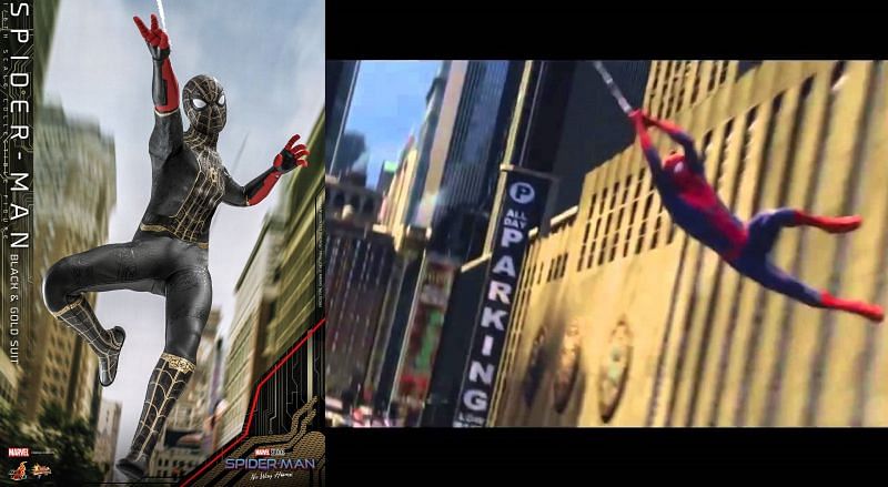 The background of the promo showcasing similar New York buildings as of &quot;Spider-Man (2002).&quot; (Image via Facebook/HotToys, Marvel, Sony)