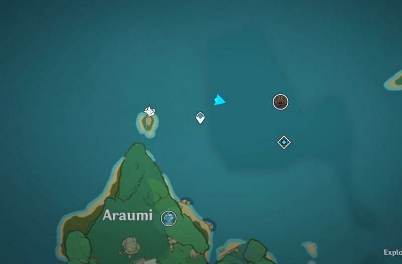 Location of the fourth old stone slate on the map (Image via HoYoverse)