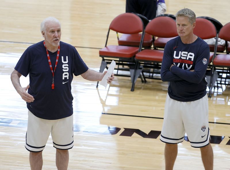 Team USA Basketball coaches Gregg Popovich and Steve Kerr ahead of the 2021 Olympics