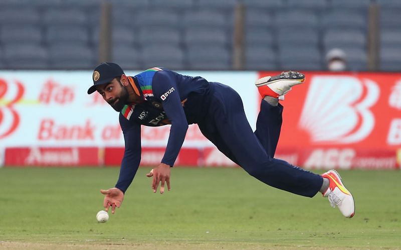 Virat Kohli is extremely energetic while fielding.