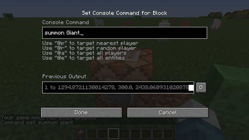 Summon Command (Image via Minecraft)