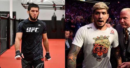 Islam Makhachev (left); Dillon Danis (right).