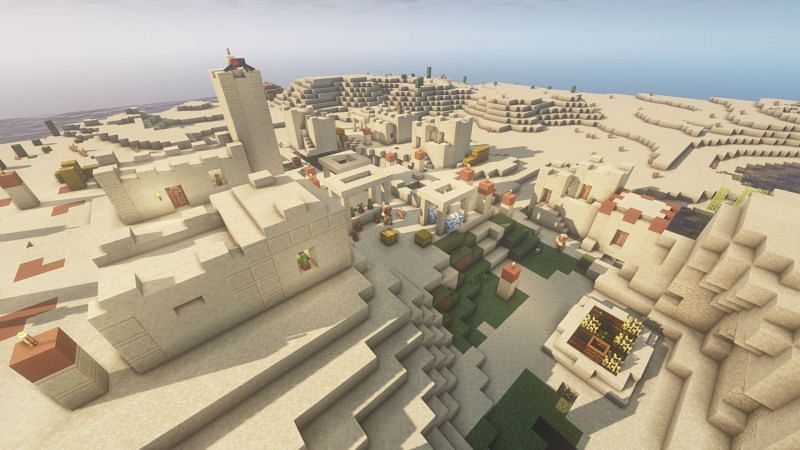 A Minecraft village in a desert biome (Image via Minecraft)