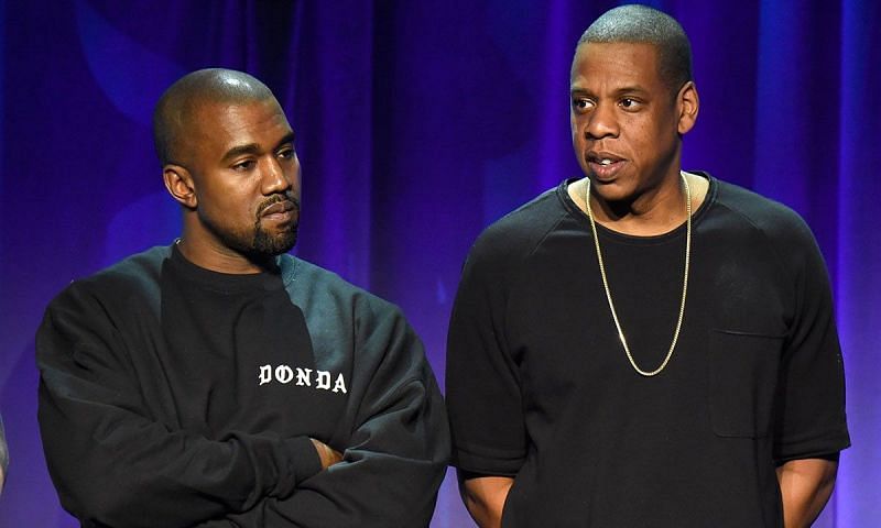 Kanye West and Jay-Z, who would be collaborating on a new album (Image via Highsnobiety)