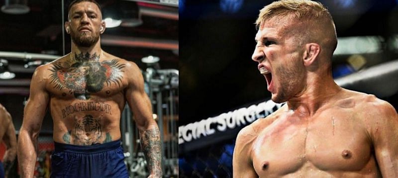 Conor McGregor (left); Dustin Poirier (right). Image credits: @thenotoriousmma and @tjdillasjaw via Instagram).