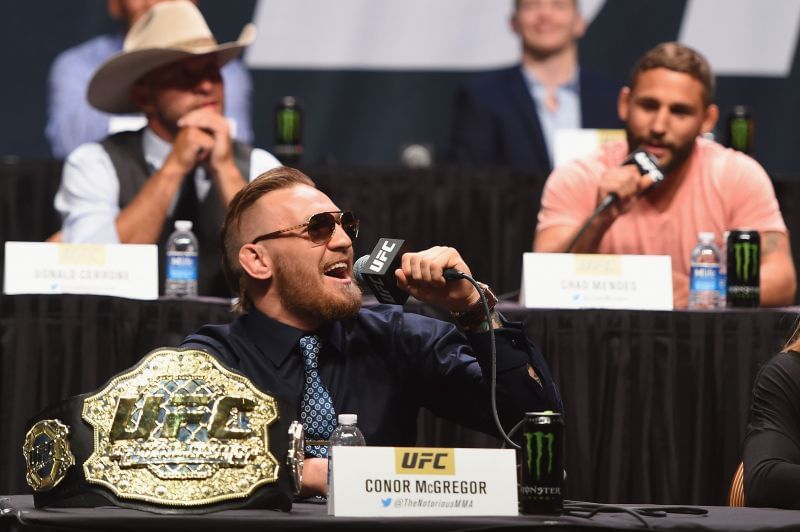 Conor McGregor talks trash to Chad Mendes