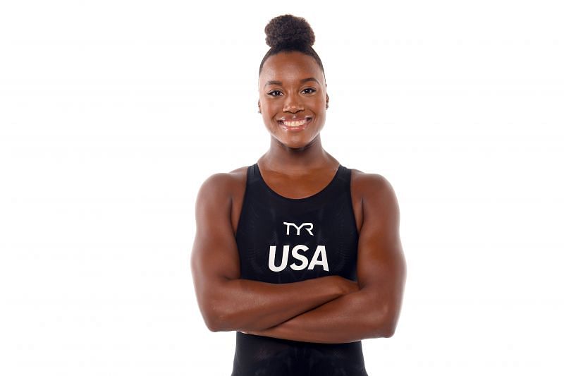 Swimmer Simone Manuel poses for a portrait during the Team USA Tokyo 2020 Olympic shoot