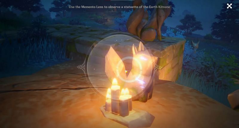Players can scan the Earth Kitsune with the Memento Lens (Image via ZaFrostPet)