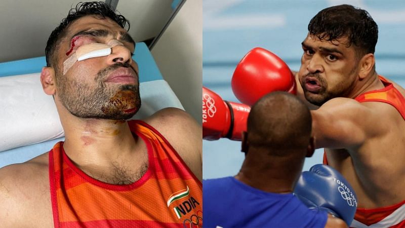 Injured heavyweight boxer Satish Kumar 