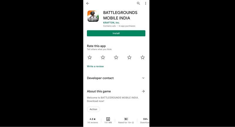 Players can download Battlegrounds Mobile India using the Google Play Store