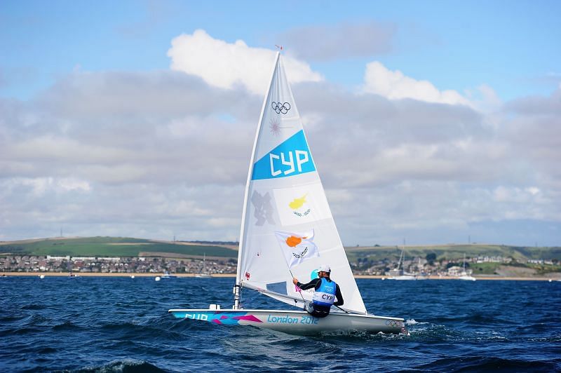 Cyprus&rsquo; Pavlos Kontides during Men&#039;s Laser event at the London Olympics