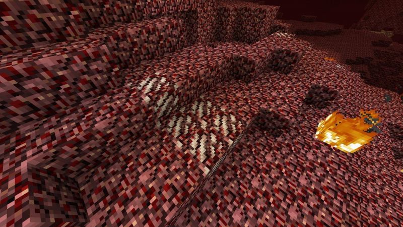 A large nether quartz vein in Minecraft (Image via Reddit)