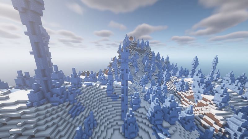 Ice spikes in the game (Image via Minecraft)