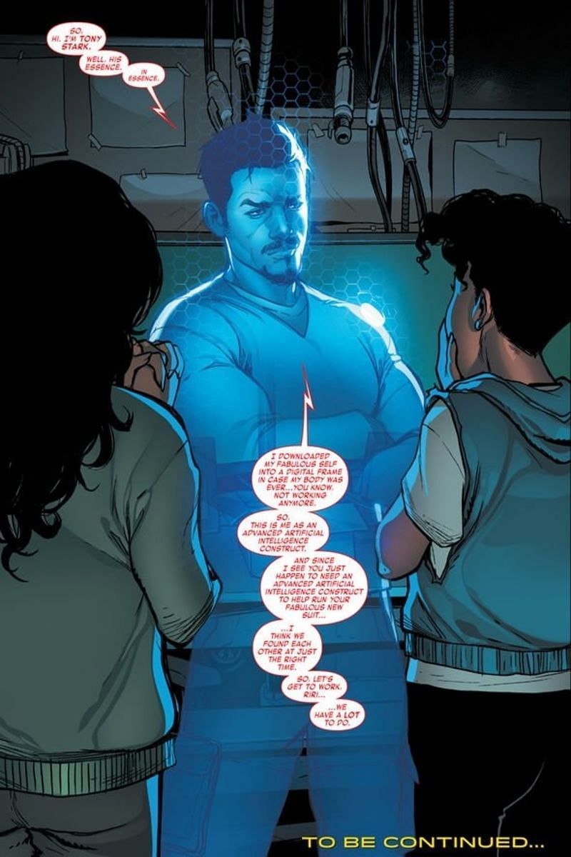Tony Stark&#039;s AI form. (Image via: Marvel Comics)