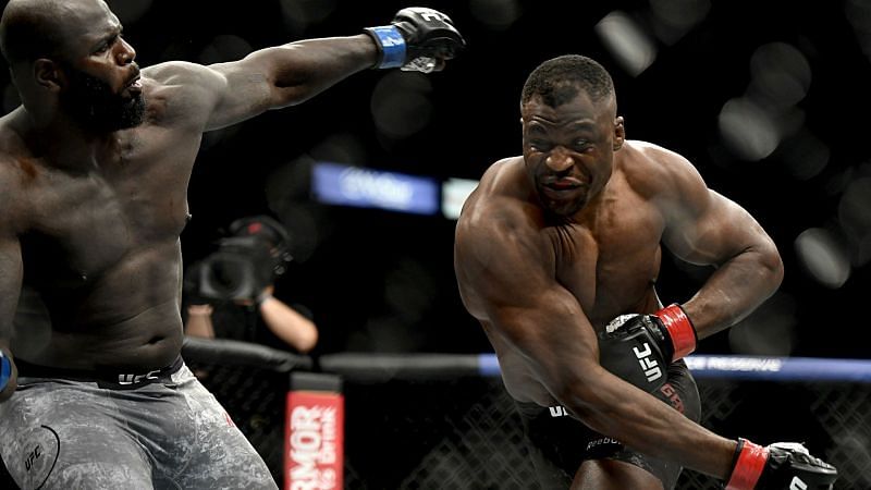 Francis Ngannou (right) is one of the toughest fighters in the UFC today