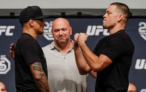 Dustin Poirier (left) and Nate Diaz (right)