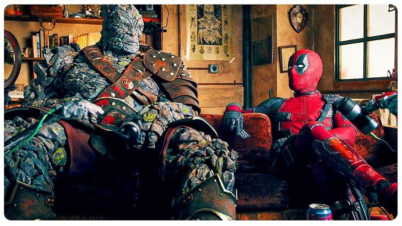 Korg with Deadpool from &quot;Free Guy&quot; Reaction video. (Image via Facebook/RyanReynolds)