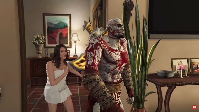 The latest GTA meme to grip the internet is from the mission Marriage Counseling in GTA 5 (image via Idol Majima, YT)