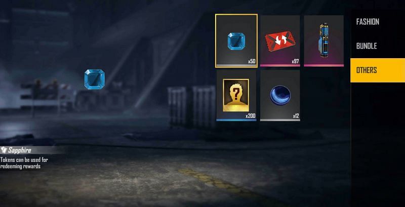 50x Saphire Tokens is the reward for one of the recently released codes (Image via Free Fire)