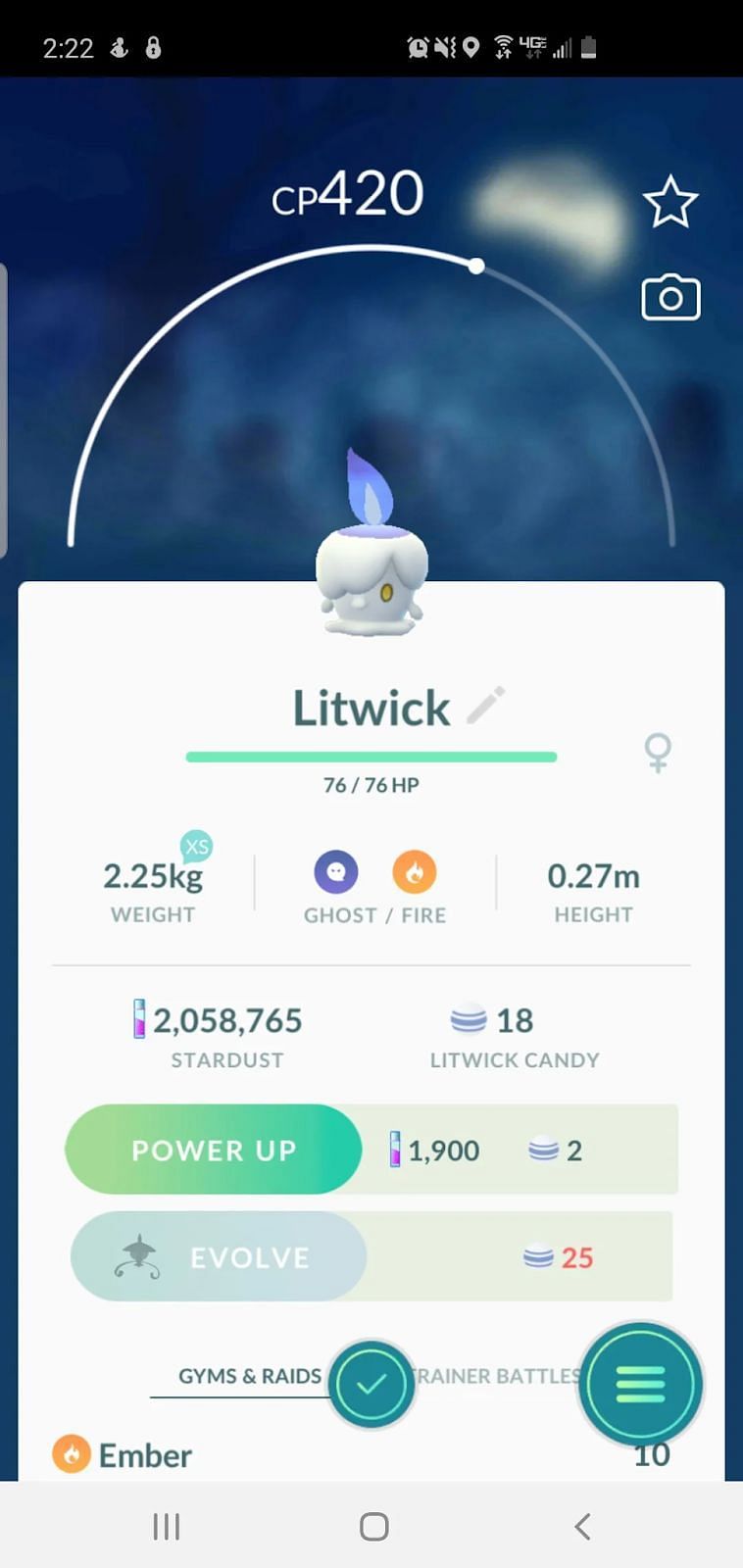 Litwick in Pokemon Go