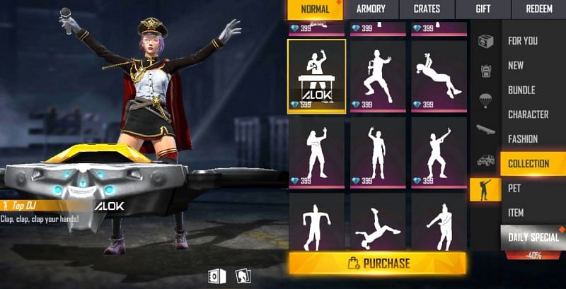 Emotes can be purchased via diamonds