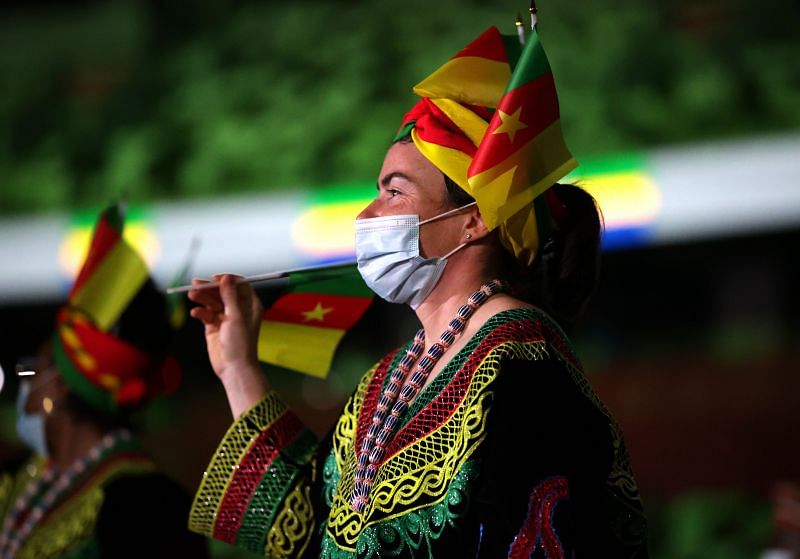 Members of Team Cameroon during the Opening Ceremony