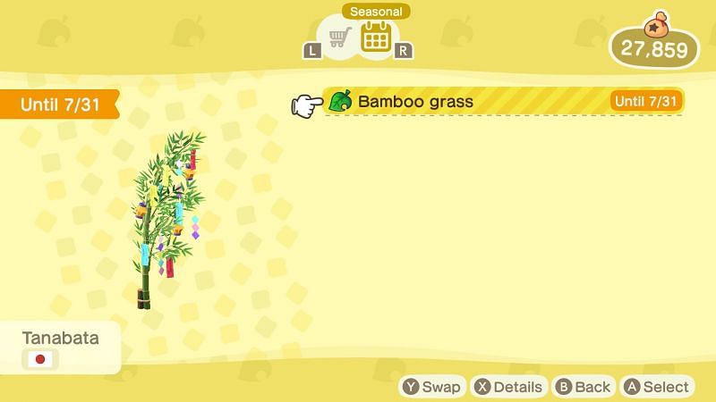 Bamboo grass for Tanabata festival in Animal Crossing: New Horizons (Image via Animal Crossing Twitter)