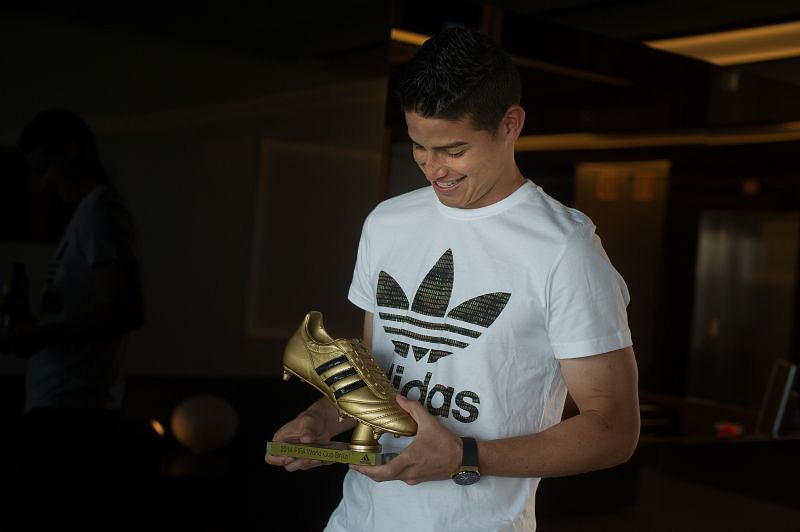 James Rodriguez with the FIFA World Cup Golden Boot in 2014