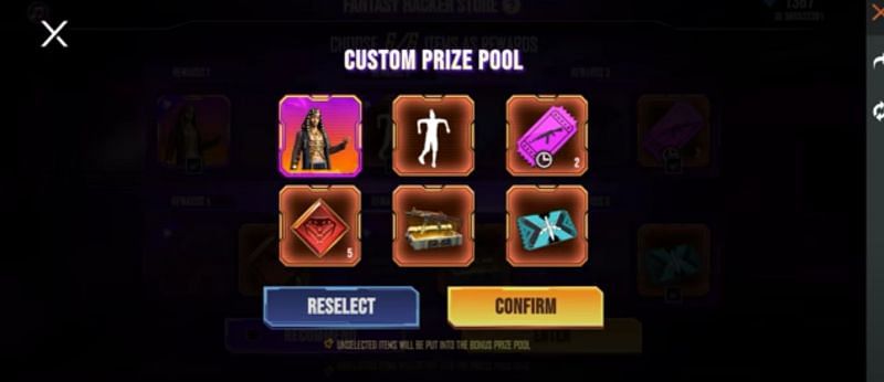 Players need to confirm the selected items