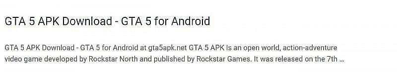 GTA 5 APK + OBB files online are fake and can hamper user privacy