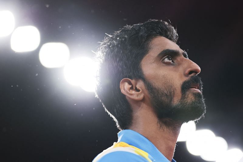 Sathiyan Gnanasekaran of Team India in action during his during his Men&#039;s Singles Round 2 match on Day 2 of Tokyo Olympics