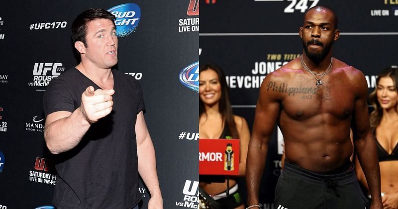 Chael Sonnen (left); Jon Jones (right)