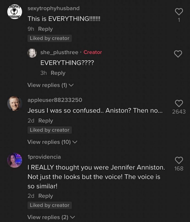 TikTok goes crazy over Jennifer Aniston&#039;s look-a-like 3/3 (Image via TikTok)