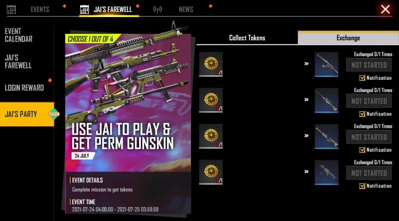 Choose any one of the skins (Image via Free Fire)