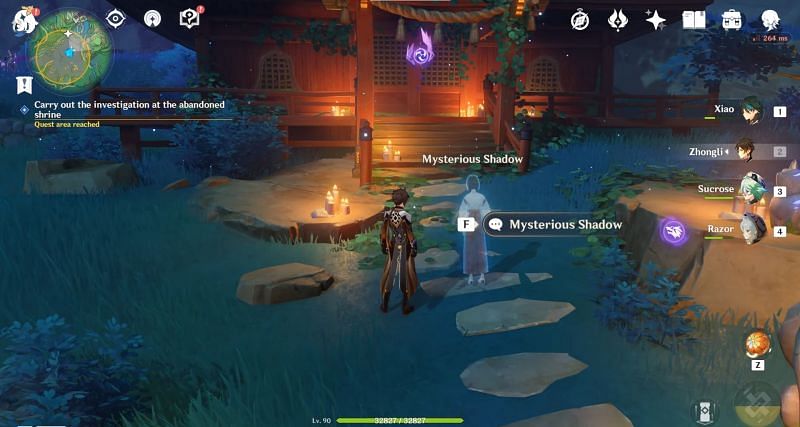 The first Mysterious Shadow is found near the Shrine(Image via ZaFrostPet)